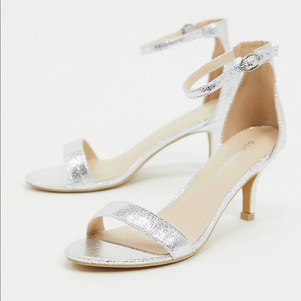 Silver heeled sandals